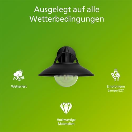 PHILIPS MyGarden Cormorant Lampa Ścienna Zewnętrzna Czarna 42W LED — miniatura 3