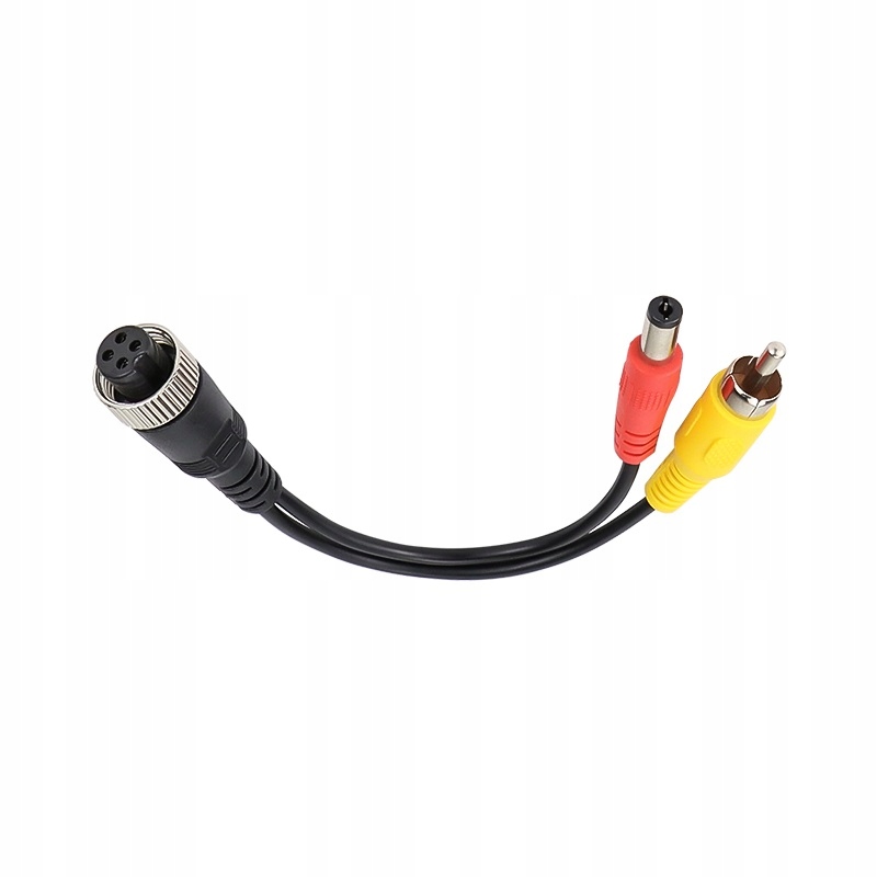 Przejściówka Adapter 4PIN złączka pin Monitora Kamery cofania DC Rca Chinch