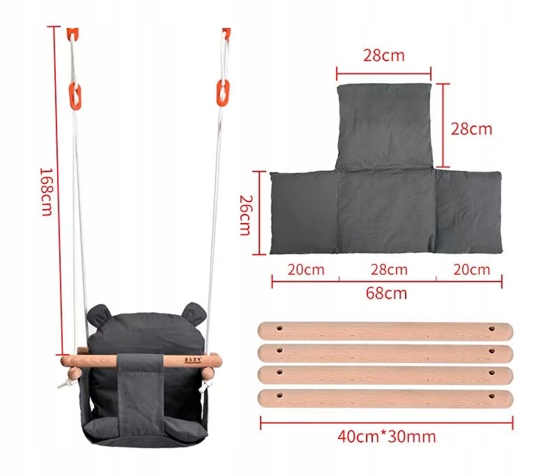 HUŚTAWKA DLA DZIECI DO DOMU OGRODU MIŚ DREWNO Kod producenta S001