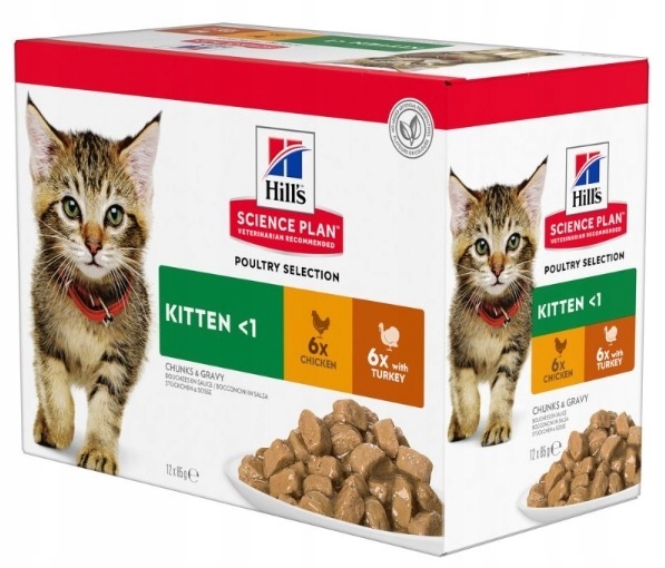 Levně Vlhké krmivo pro koťata Hill's Science Plan Kitten drůbež 12x85 g