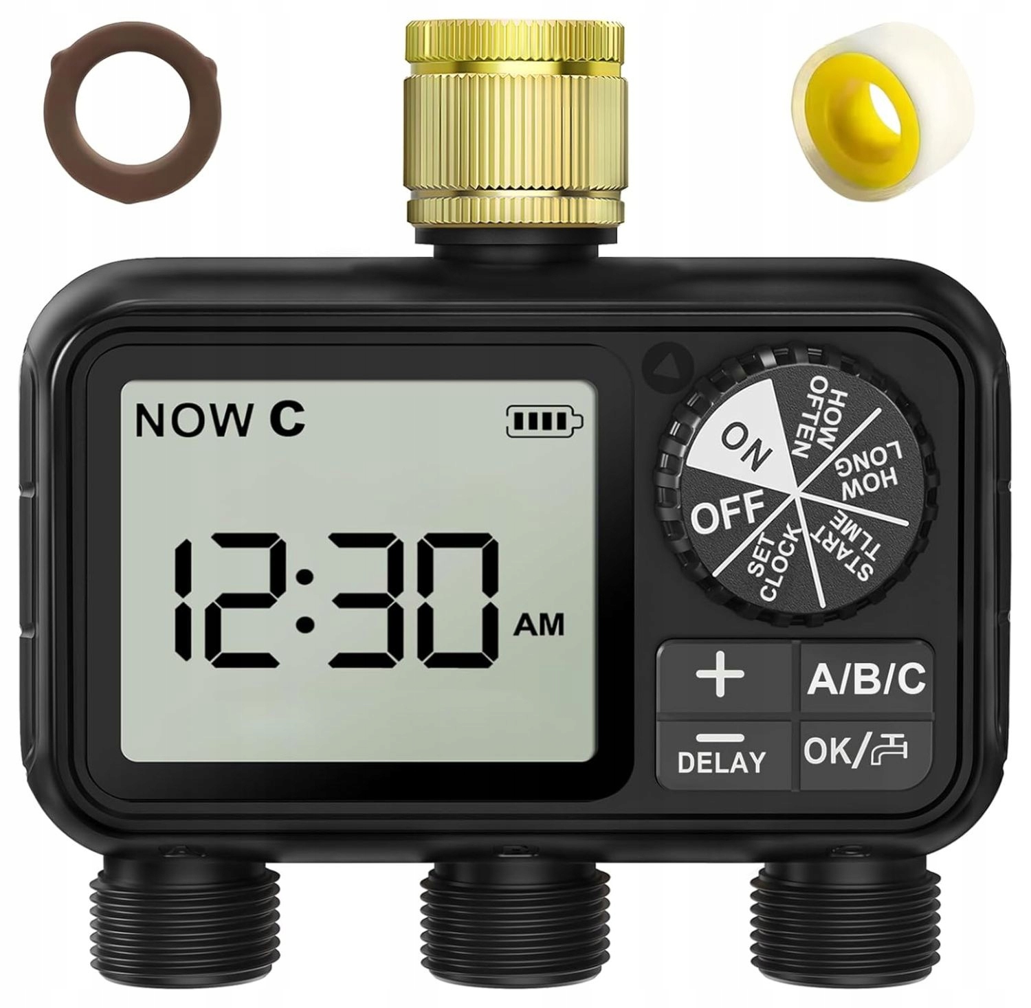 Elektronický 3-výstupový LCD regulátor zavlažování Časové zpoždění IPX5