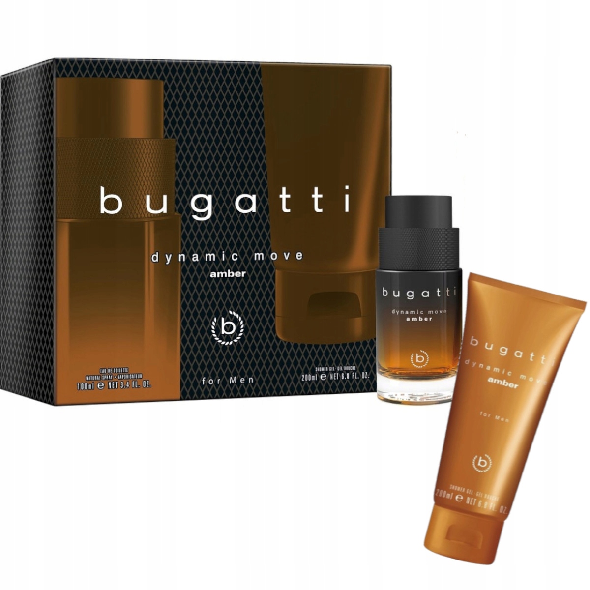 Bugatti Zestaw Prezentowy Dynamic Move Amber Woda Toaletowa 100+ŻEL
