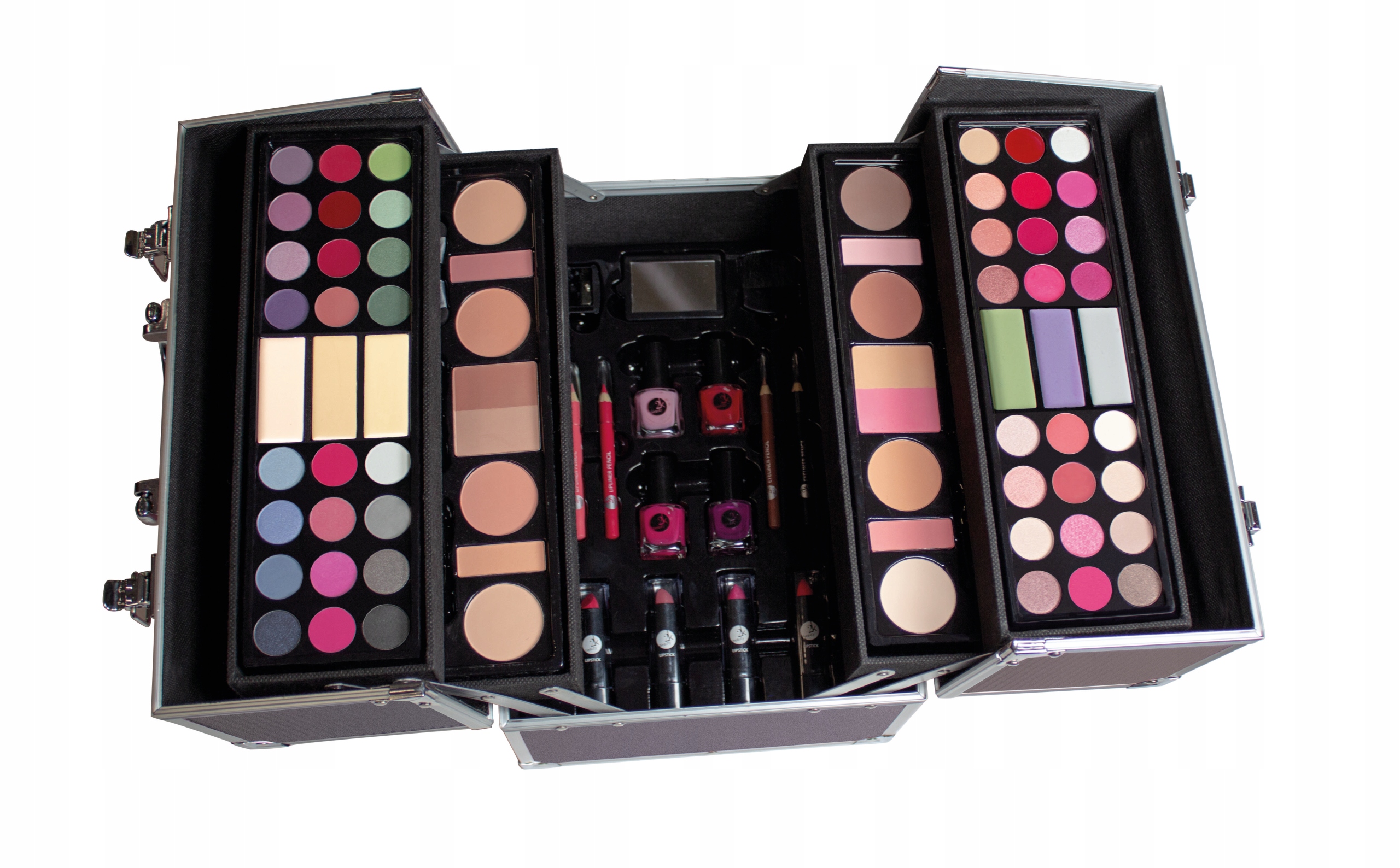 Duży Kuferek Na Kosmetyki Makijaż Paleta Zestaw