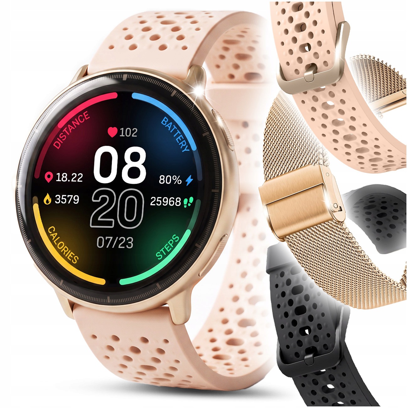 Dámske Inteligentné Hodinky Amoled Vodotesné Smart Rozhovory Gps Sms Menu Pl
