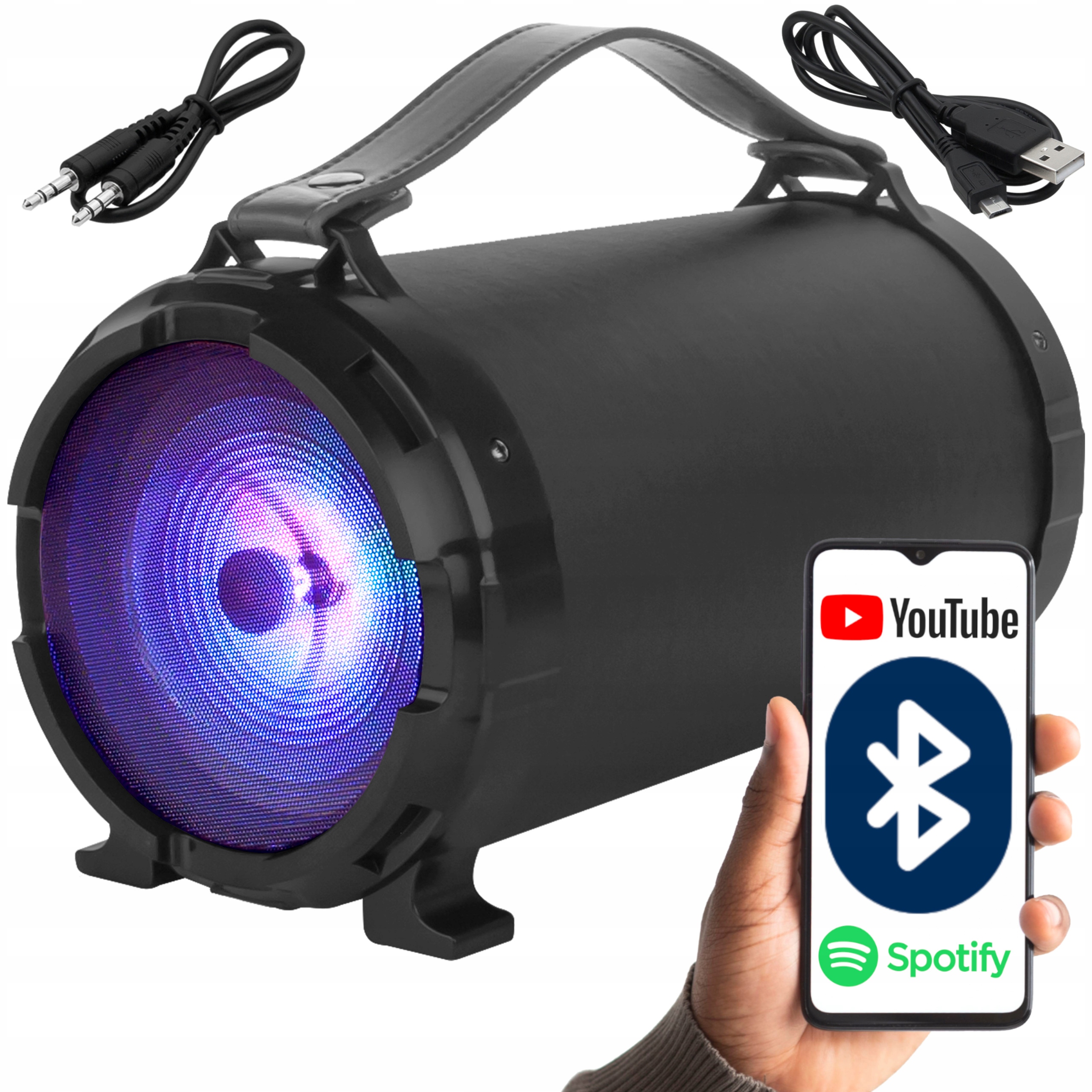 Výkonný Bluetooth Reproduktor Usb Sd Aux Přenosný Rádio Fm Boombox Věž Bazooka