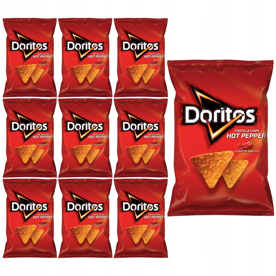 Doritos Hot Corn Chipsy kukurydziane o smaku ostrej papryki 100 g x 14 szt