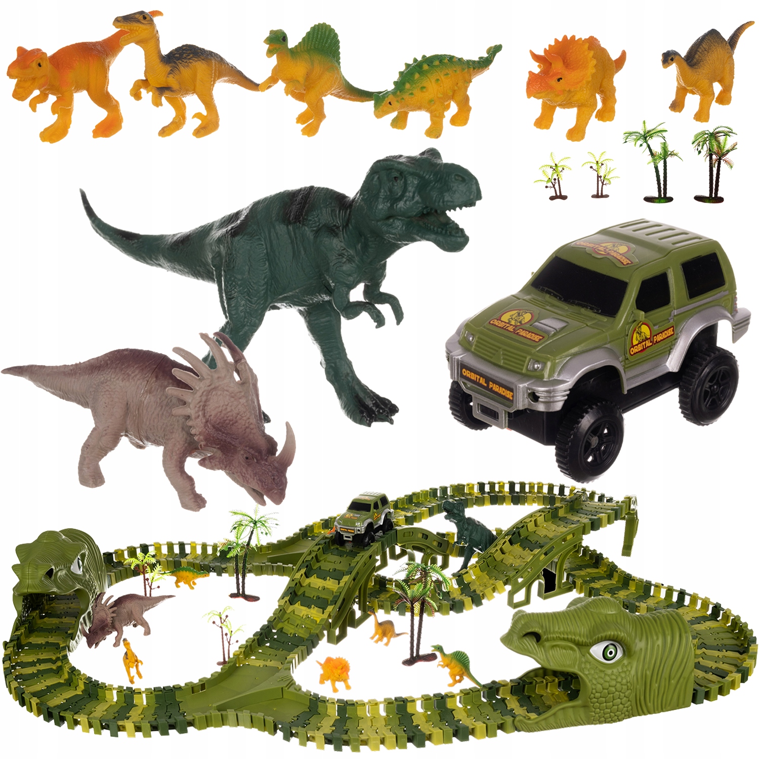 

Tor wyścigowy samochodowy dinozaury 271 el. XXL