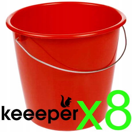 8 x Univerzální kbelík 10 l s kovovou rukojetí Keeeper