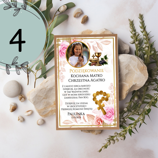 3D FOTO podziękowanie dla chrzestnych, babci itd. z okazji I Komunii PKA5 Okazje komunia