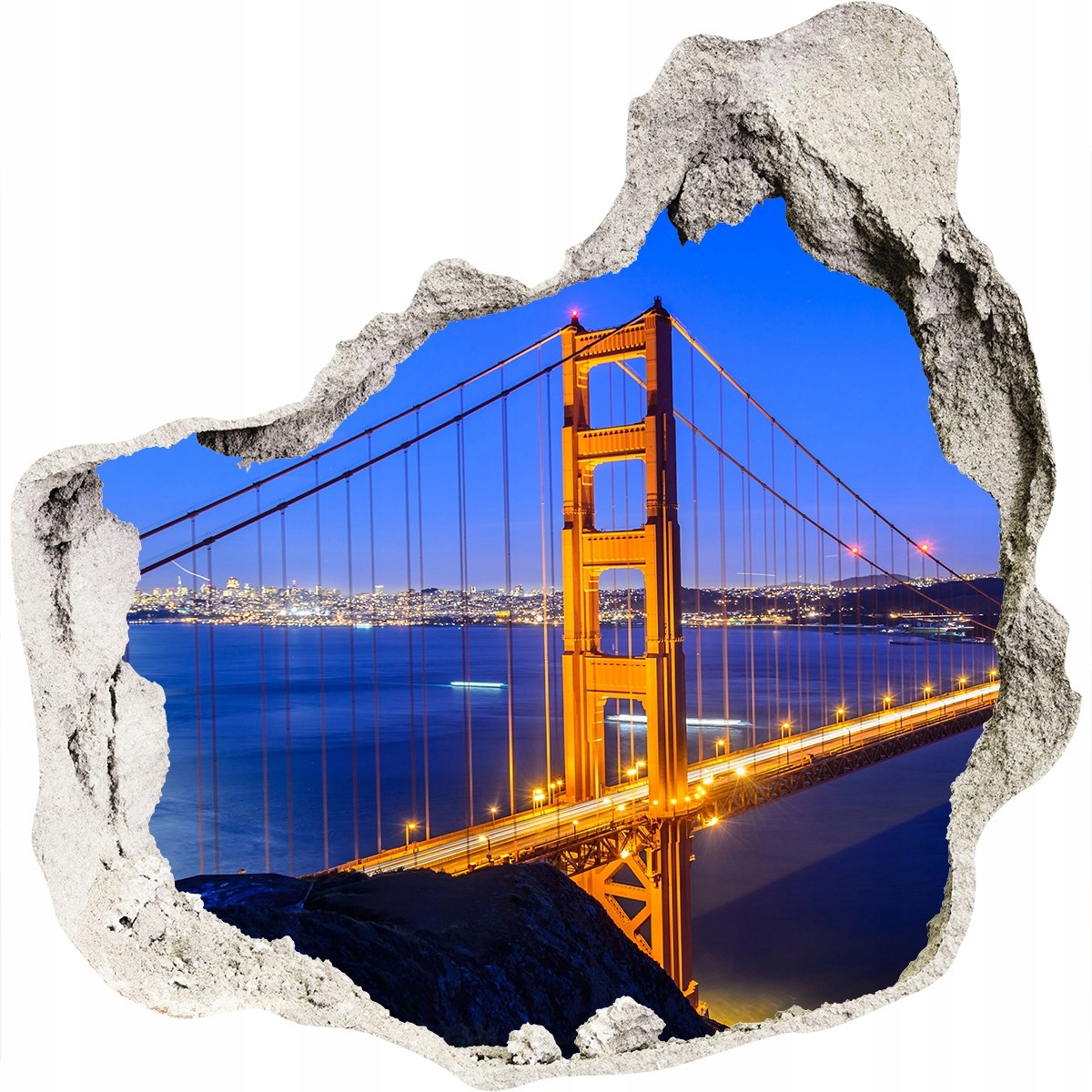 

Fototapeta dziura na ścianę 3d Most San Francisco