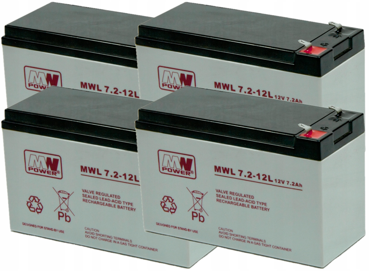 APCRBC63 RBC 63 ZESTAW AKUMULATORÓW PAKIET BATERII UPS APC 4x MWL 7.2-12L