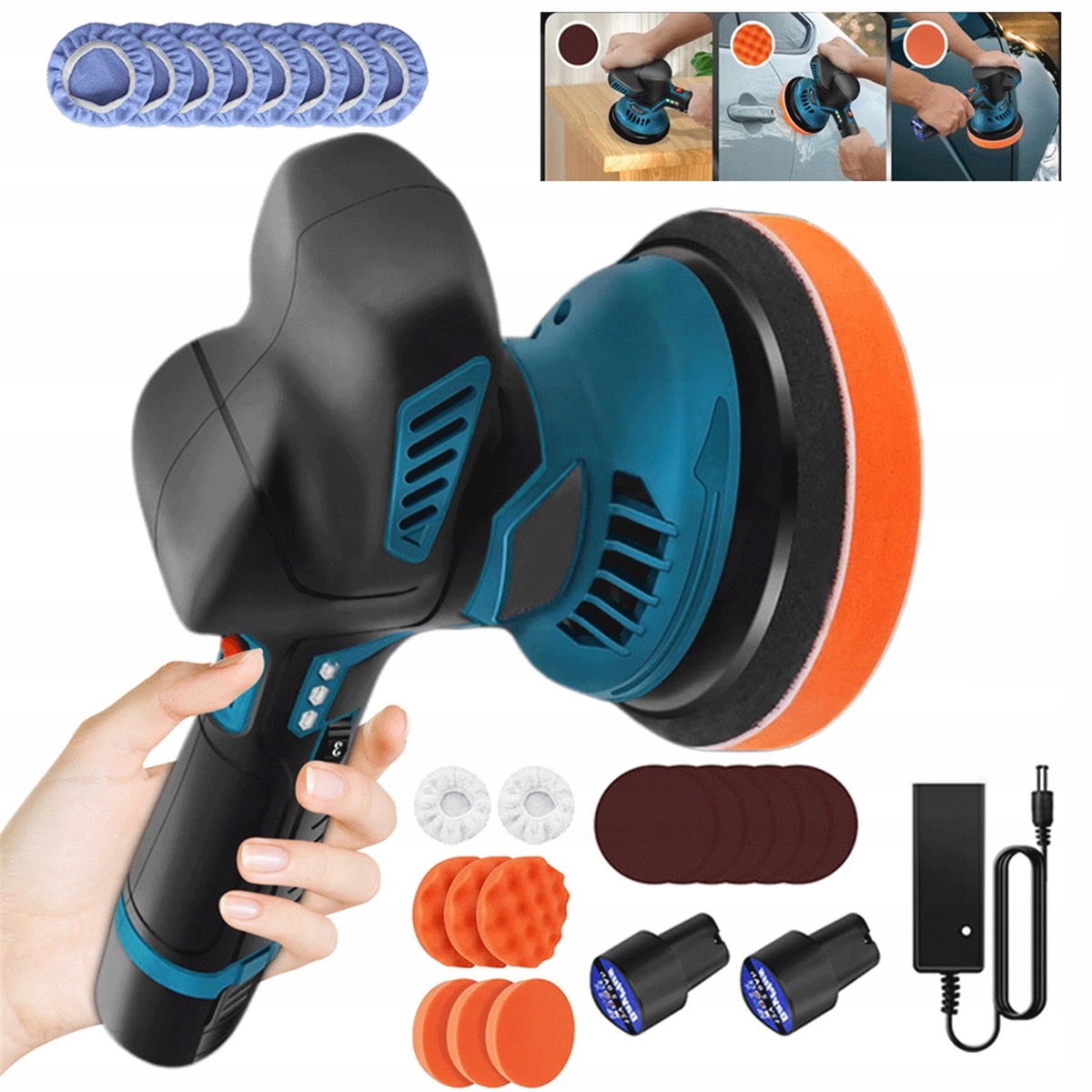 1.5 Ah Bezdrátová Leštička S 6 Rychlostmi A 5 Vyměnitelnými Pady