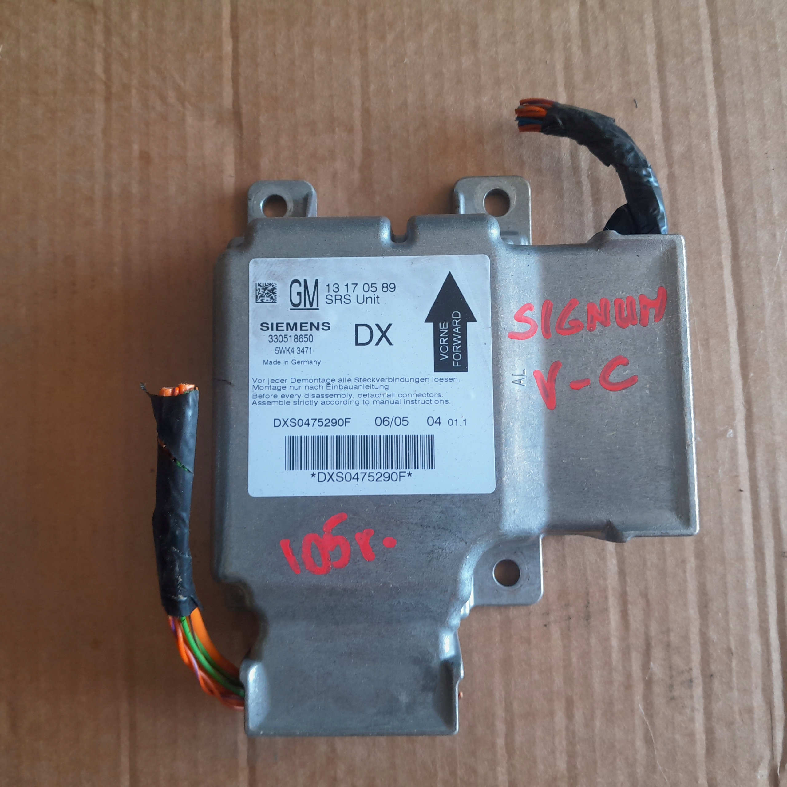 SENSOR AIRBAG PODUSZEK VECTRA CORSA SIGNUM 13170589