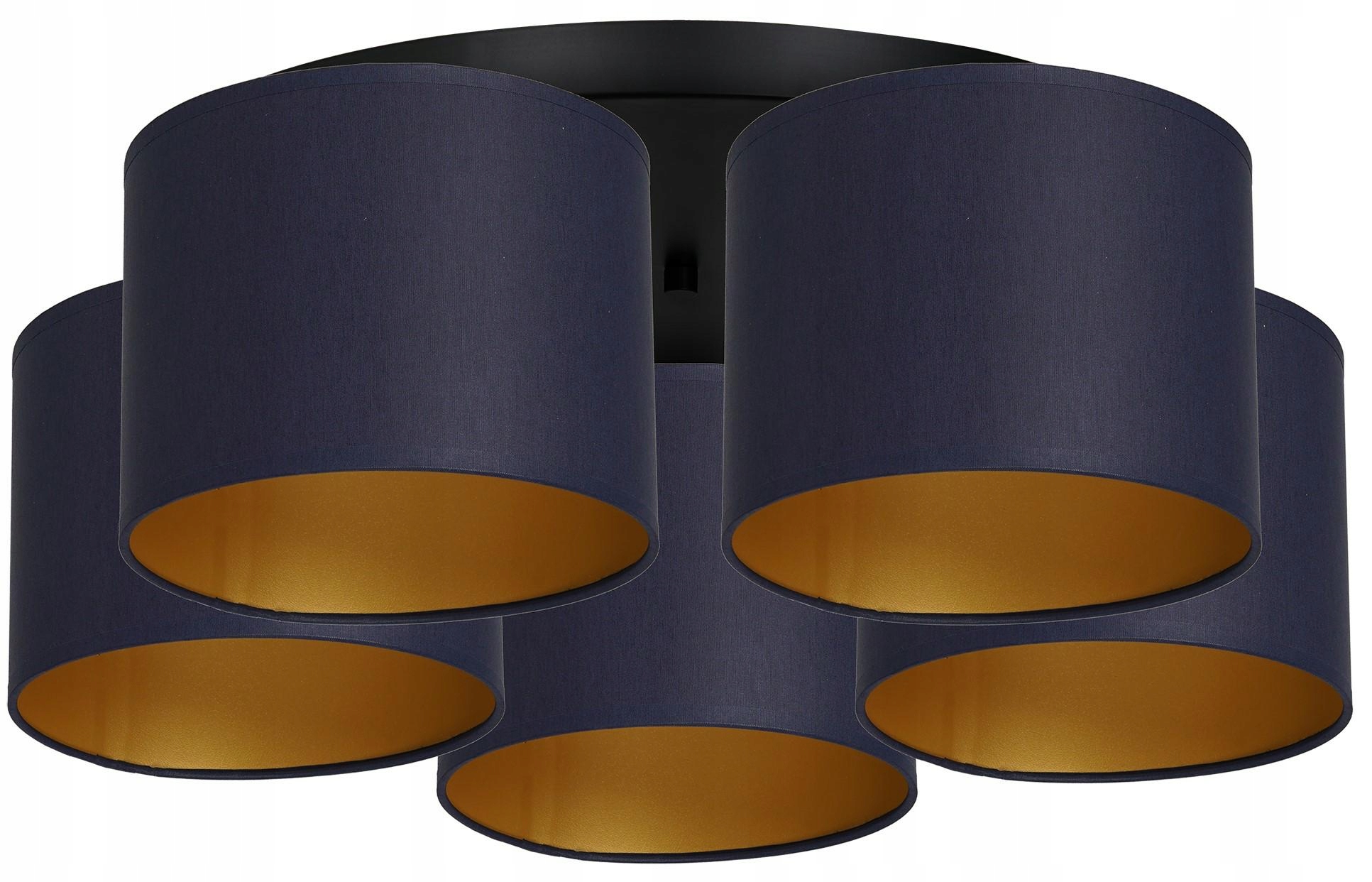 Stropná lampa Stropné Svietidlo Moderný Arden Modrý Zlatý Abažúr 5xE27 obývacia izba