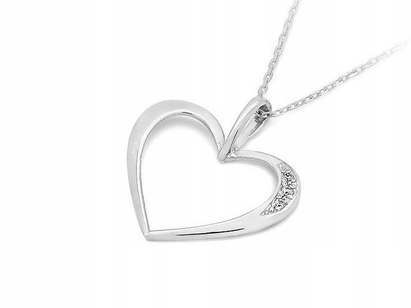 Zlatý přívěsek 585 malé srdce diamanty přívěsek na řetízek 14k módní