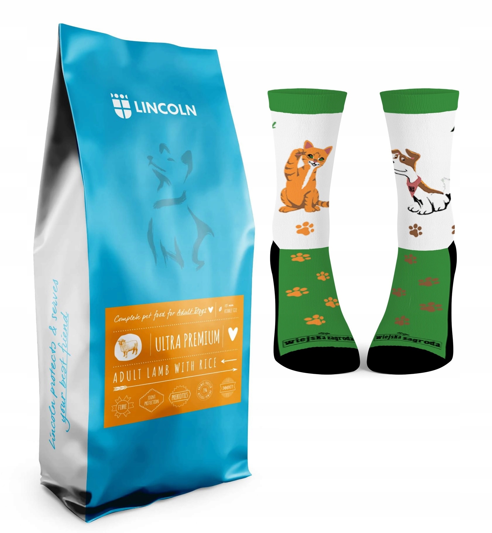 Lincoln Adult Lamb Rice 12kg Skarpety 35-40 wiejska zagroda