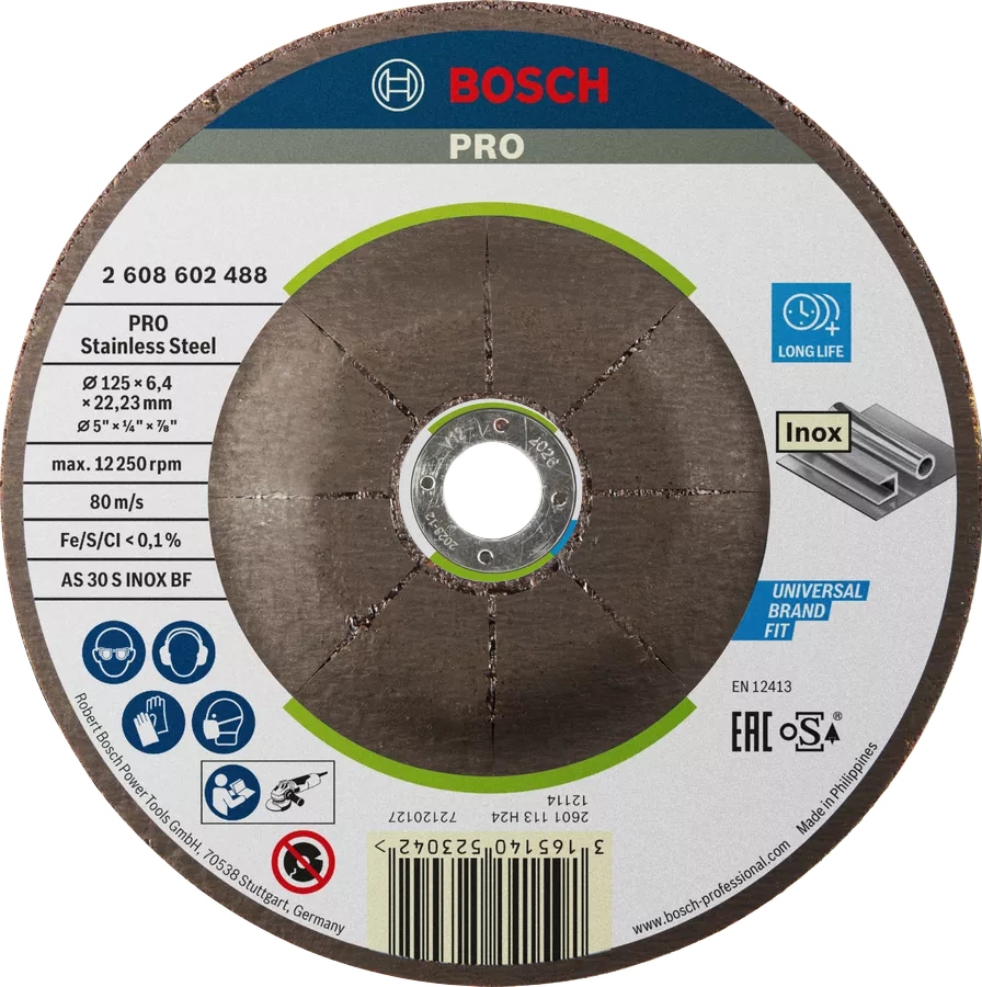 BOSCH TARCZA KORUNDOWA DO SZIFOWANIA Inox 125 x 6,4 mm