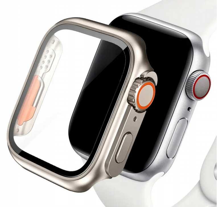 Etui Ochronne + Wbudowane Szkło / 2w1 do Apple Watch 7 8 9 / 45mm Stan opakowania oryginalne