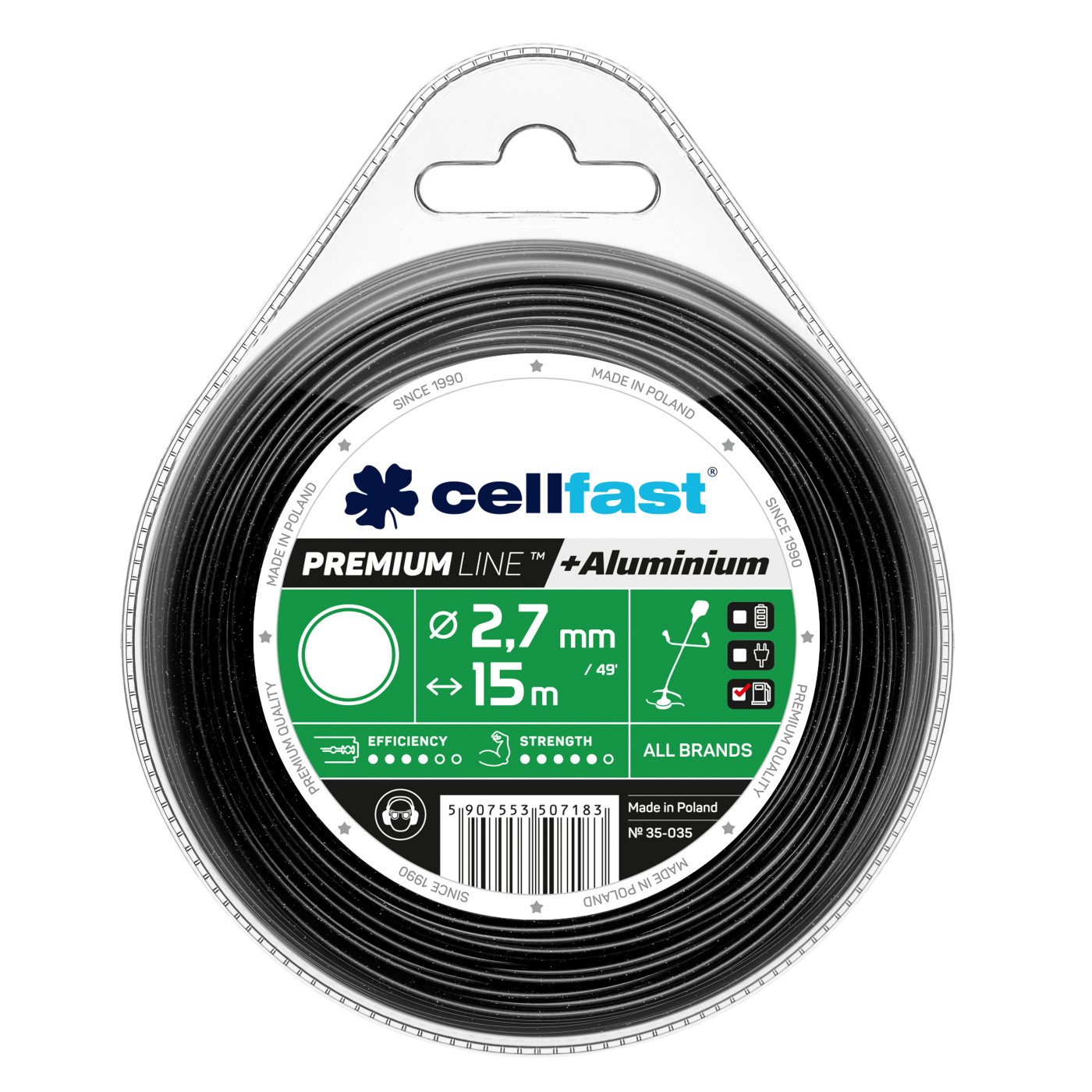 

Żyłka tnąca Premium Cellfast Okrągła 2,7mm 15mb