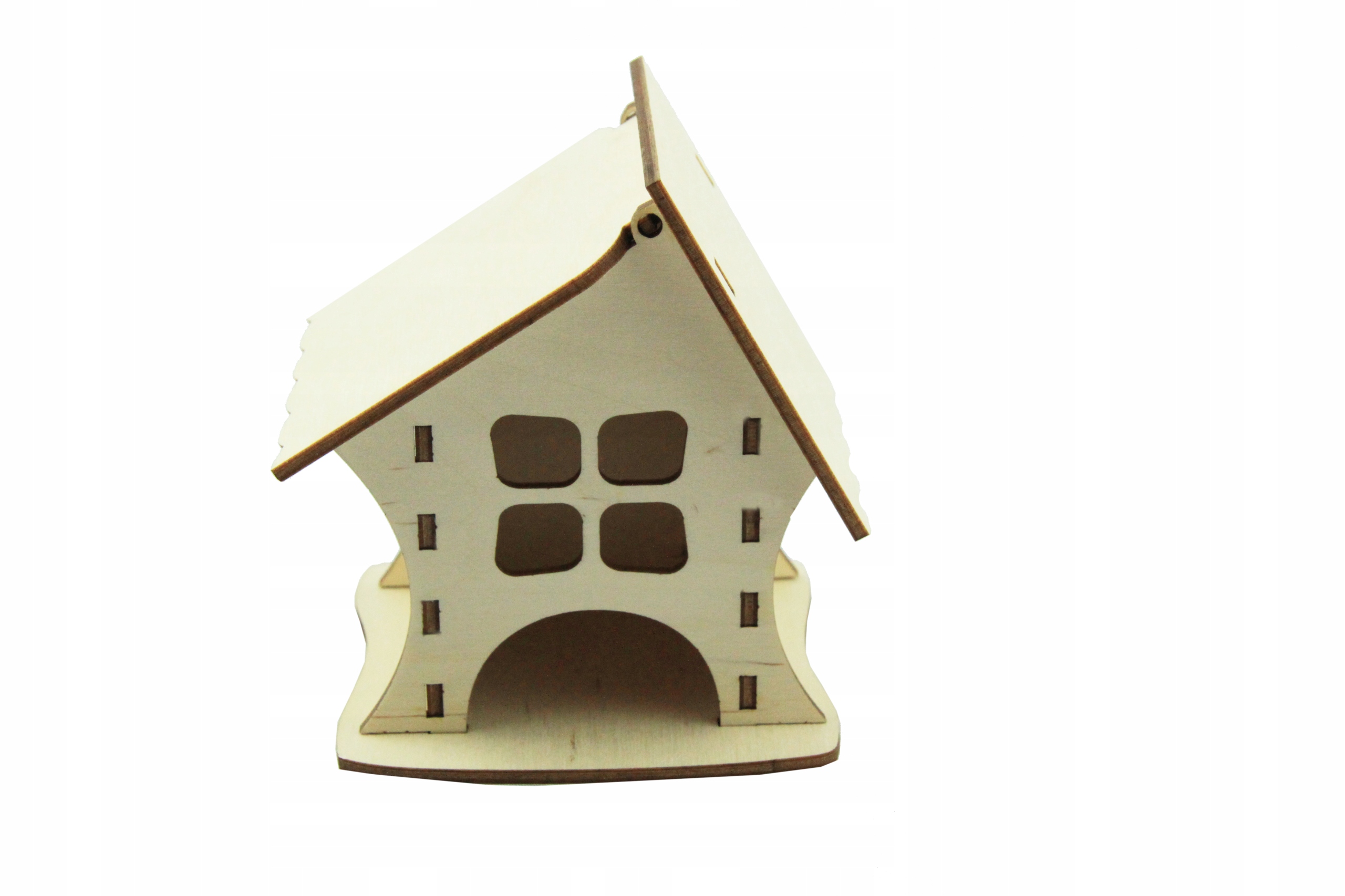 Dekoracje Las w szkle Drewniany Domek Mini