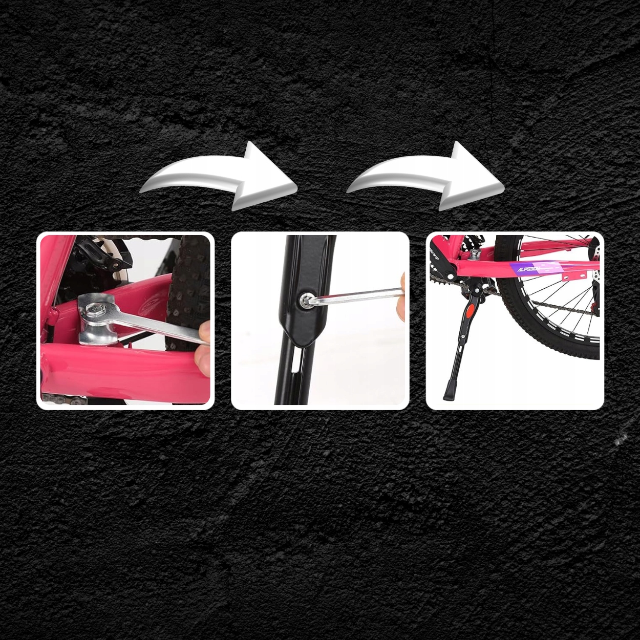 PODPÓRKA STOPKA ROWEROWA NÓŻKA REGULOWANA DO ROWERU TYLNA BOCZNA ALUMINIOWA EAN (GTIN) 5904204163217