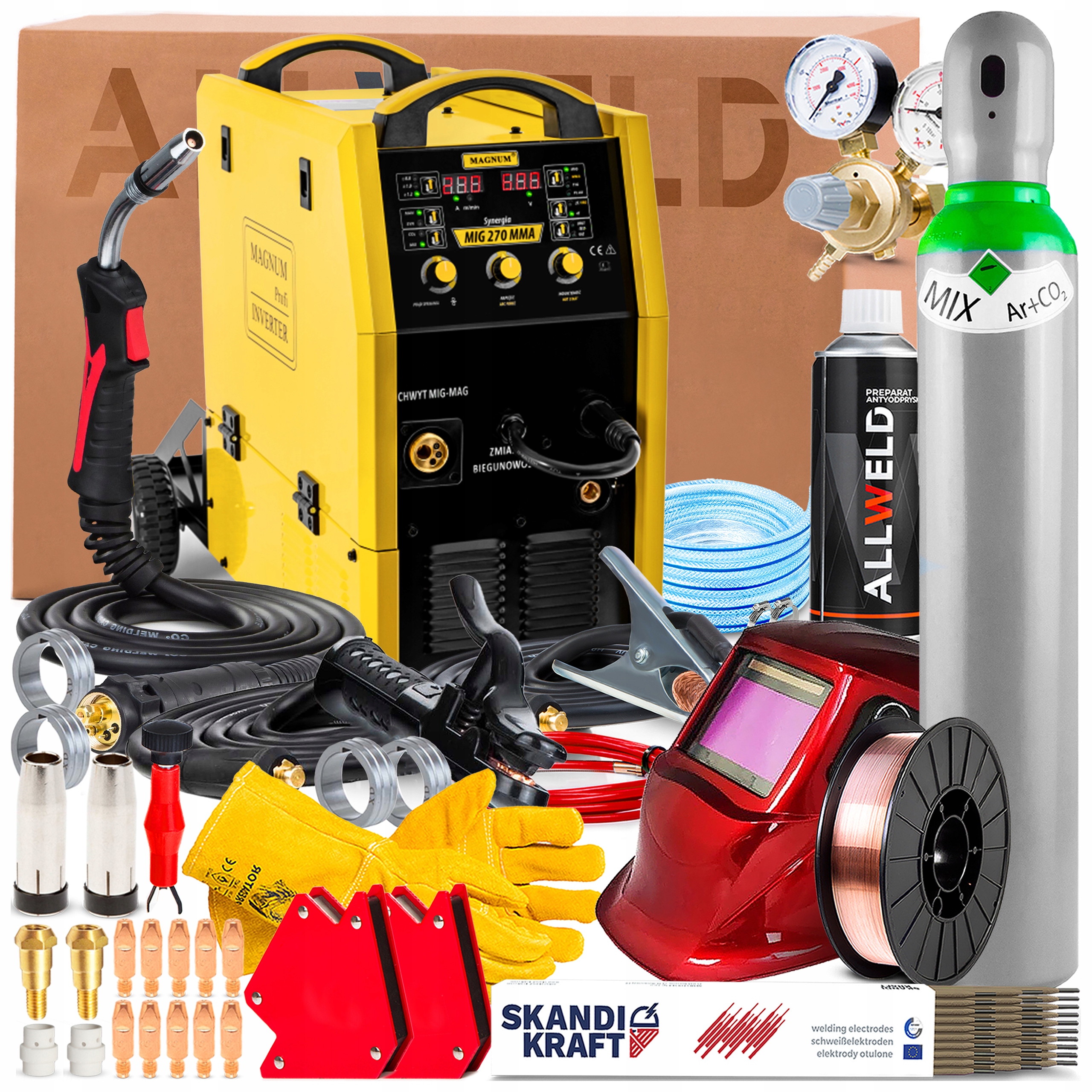 Svářečka Magnum Mig 270 Mma 400V 270A Tig DC Mma Synergie S Ocelí A Alu