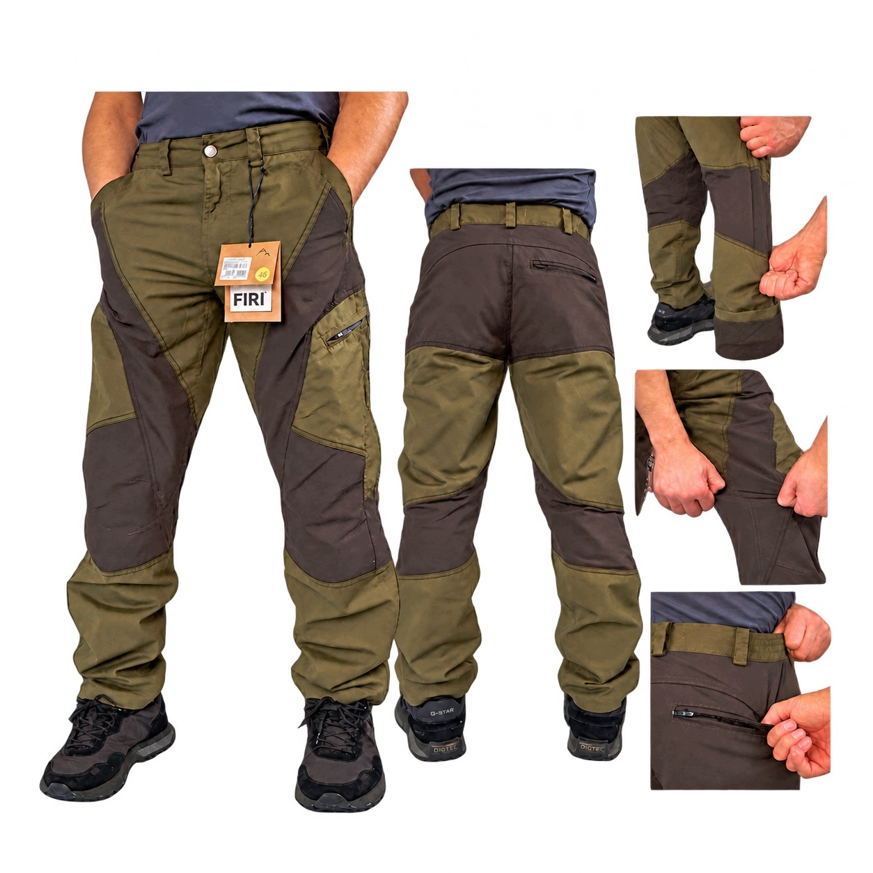 Spodnie robocze trekkingowe męskie Firi ocieplane elastyczne softshell 60