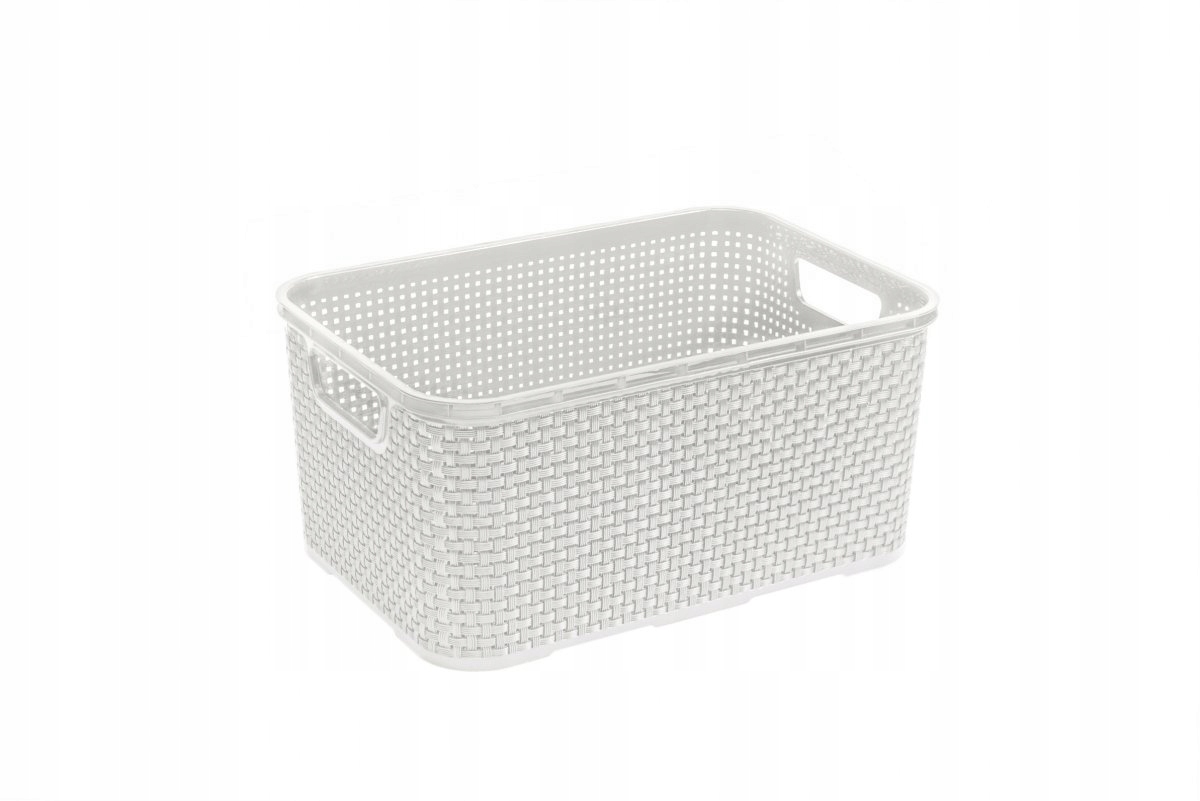 

Pojemnik, Kosz, koszyk Rattan 10L biel antyczna