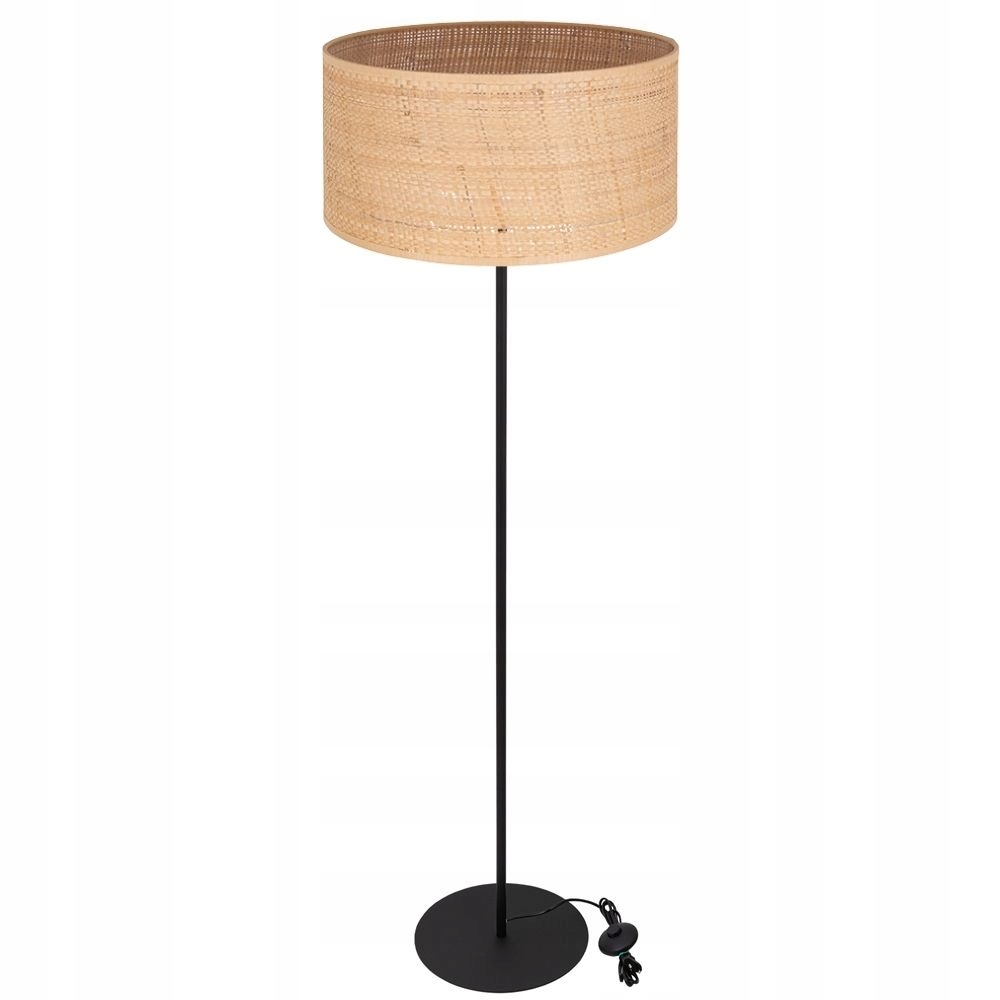 

Ratanowa Boho Lampa Stojąca Abażur Walec Ratan