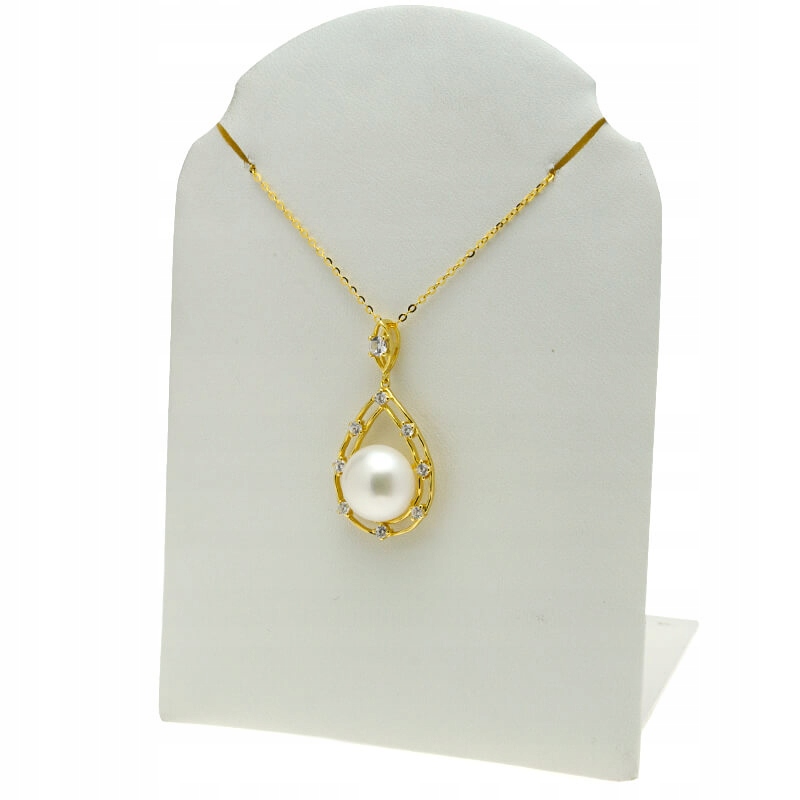 Zlatý Řetízek S Perlou A Zirkony Stříbro 925