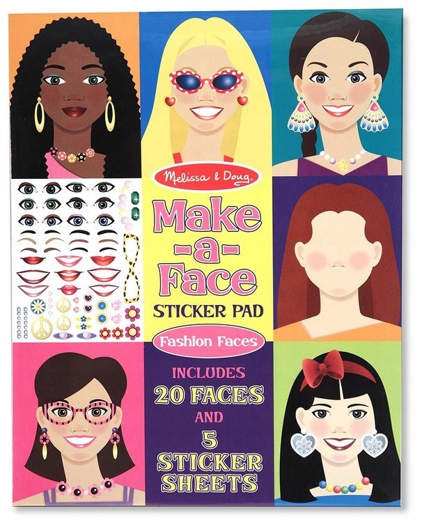 MELISSA Naklejki 250 TWARZE Duże Arkusze MODELKI