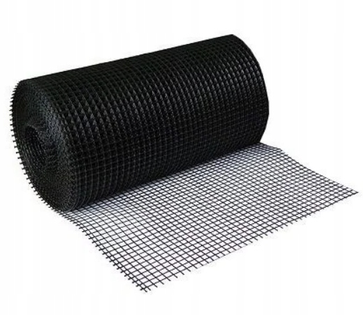 Siatka rabatowa ogrodzeniowa czarna 0,6x50m krety