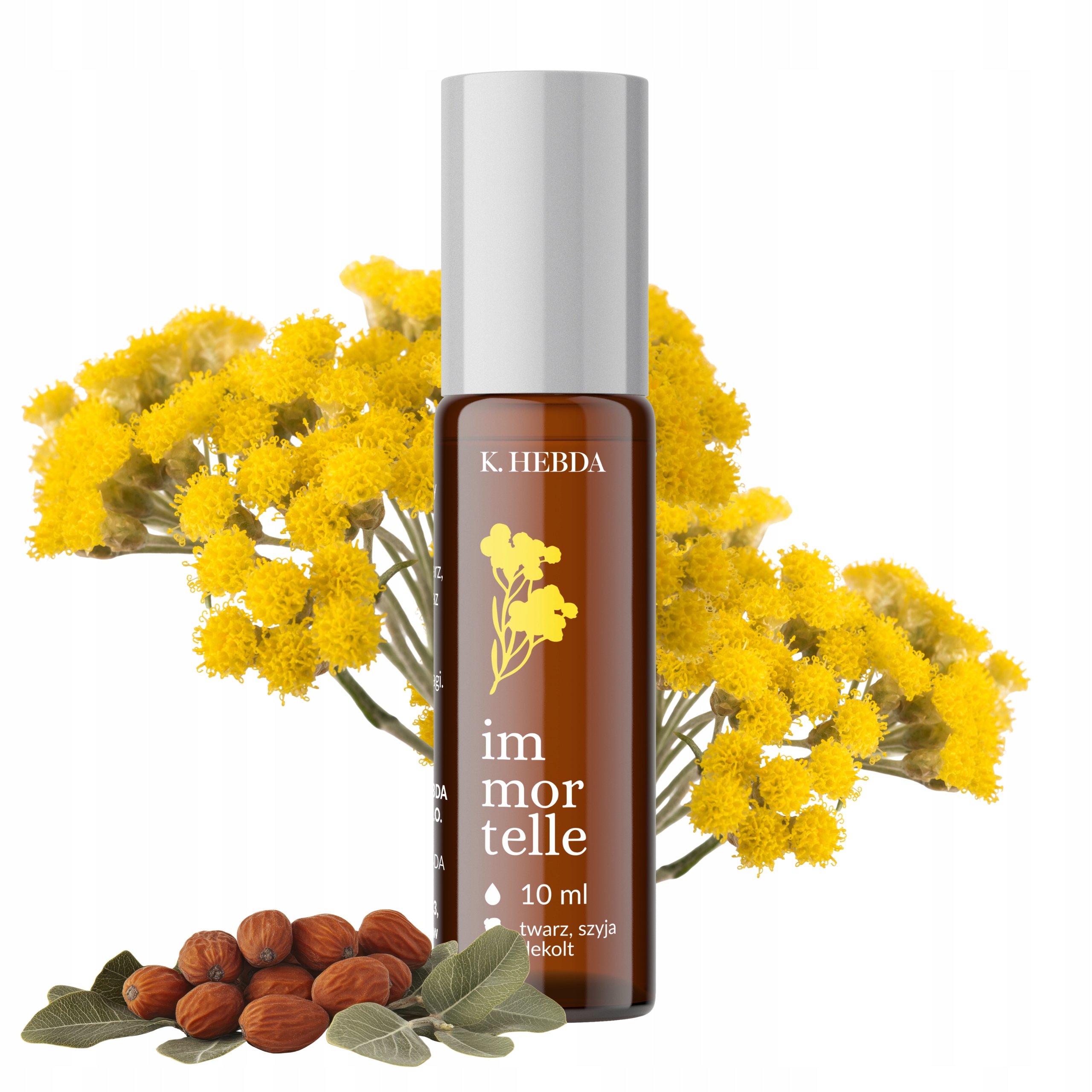 Olejek Eteryczny Roll-on Immortelle Do Jogi Twarzy Masażu Kobido 10ml Hebda