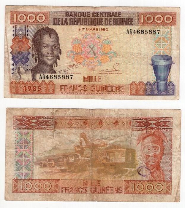 GWINEA 1985 1000 FRANCS