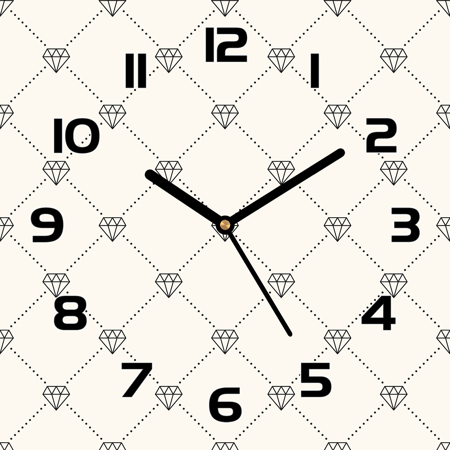 

Ładny Cichy zegar szklany Wzór w diamenty 30x30 cm