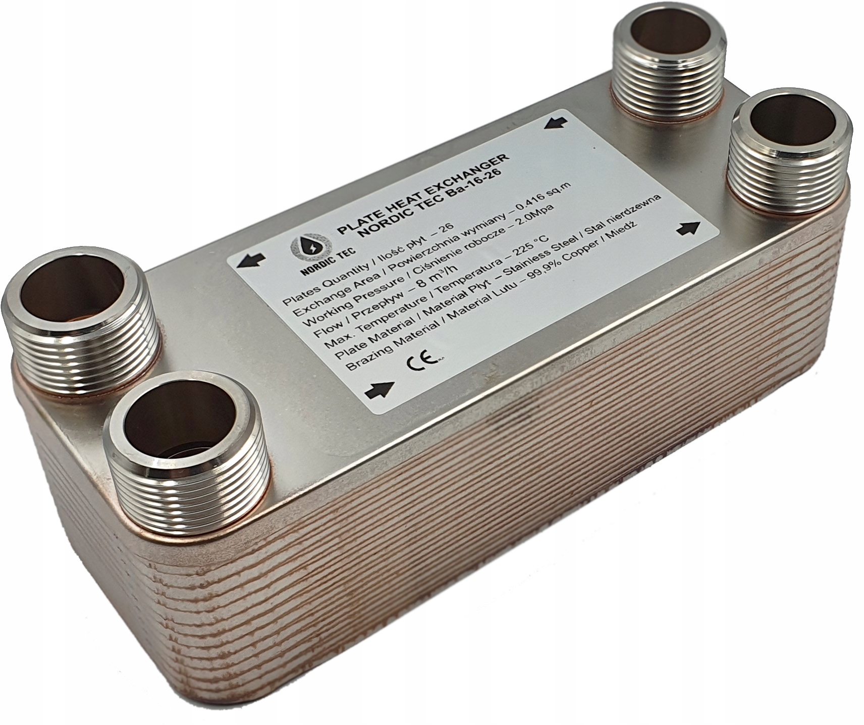 

Wymiennik ciepła 26 płytowy Nordic Tec 35kW 1' Pl