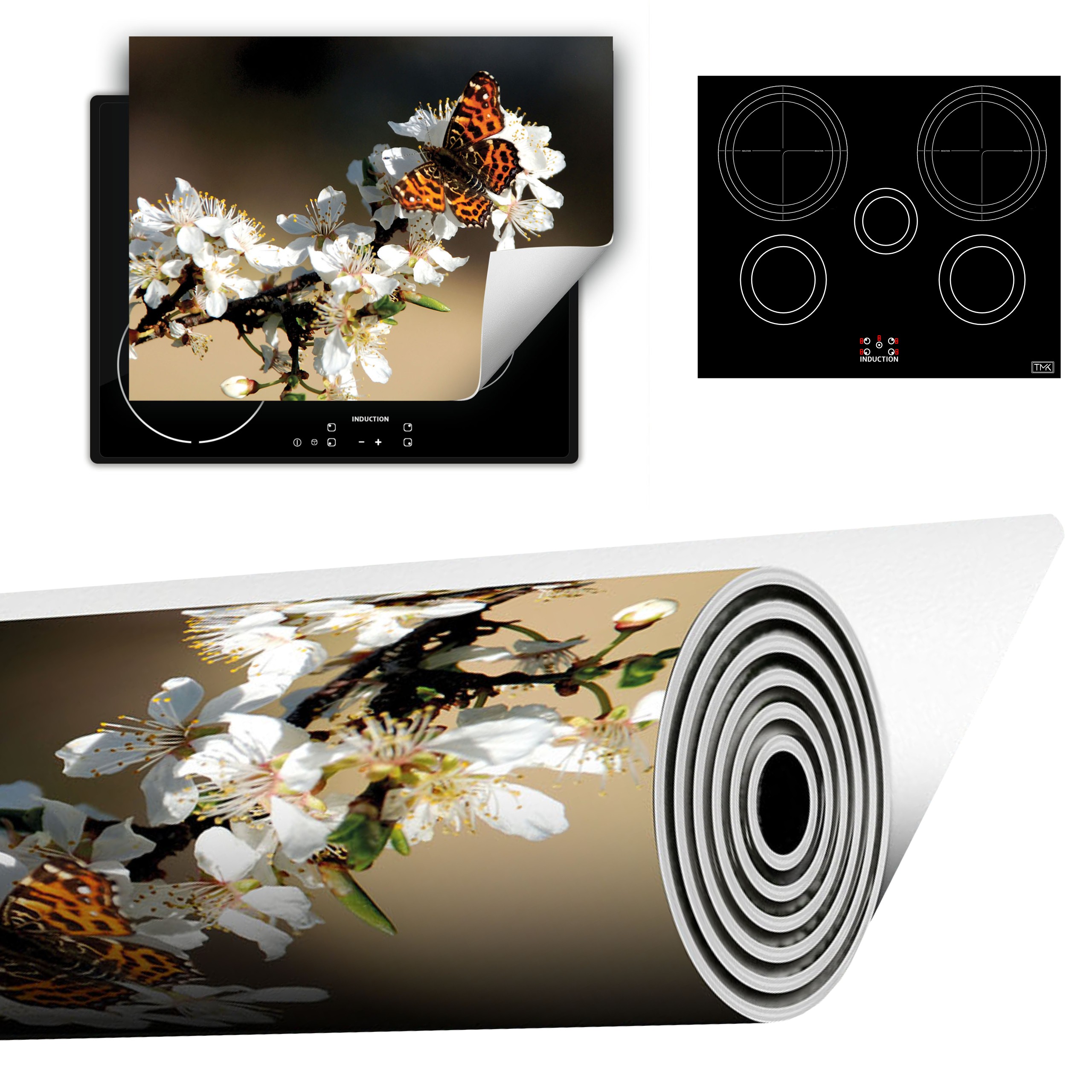 Vinylová Podložka Do Kuchyně Více Místa 70x52 Motýl květina