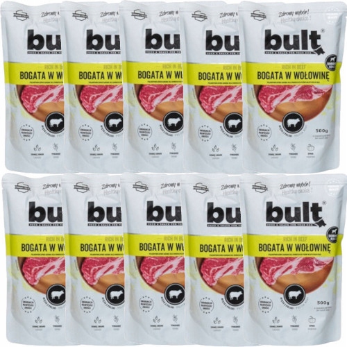 Levně Vlhké Krmivo Pro Psa Bult Hovězí Sáčky Sada 10 x 500 G Bez Přísad