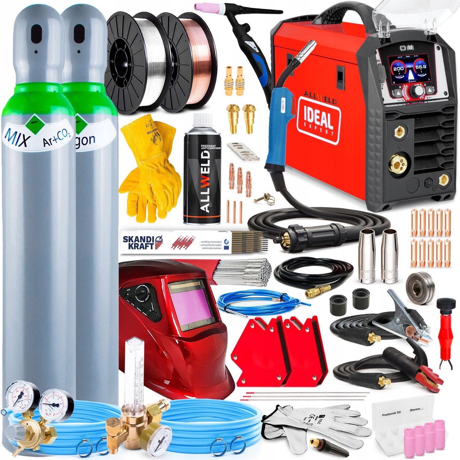 Svářecí poloautomat Ideal Expert Mig 201 LCD Synergie Mma Tig Alu 200A