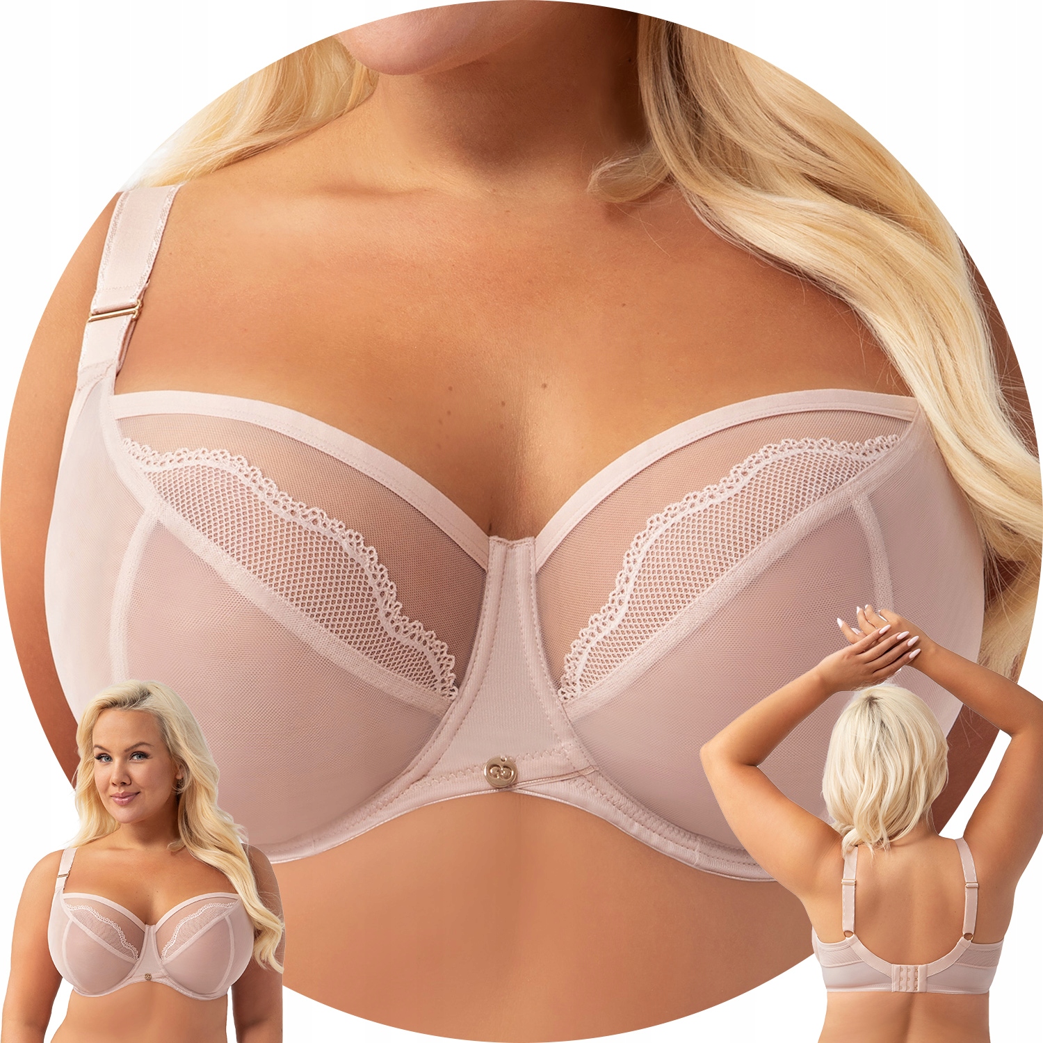 Gorsenia K900 Ida béžová tyl krajka Podprsenka měkká 80H měkká