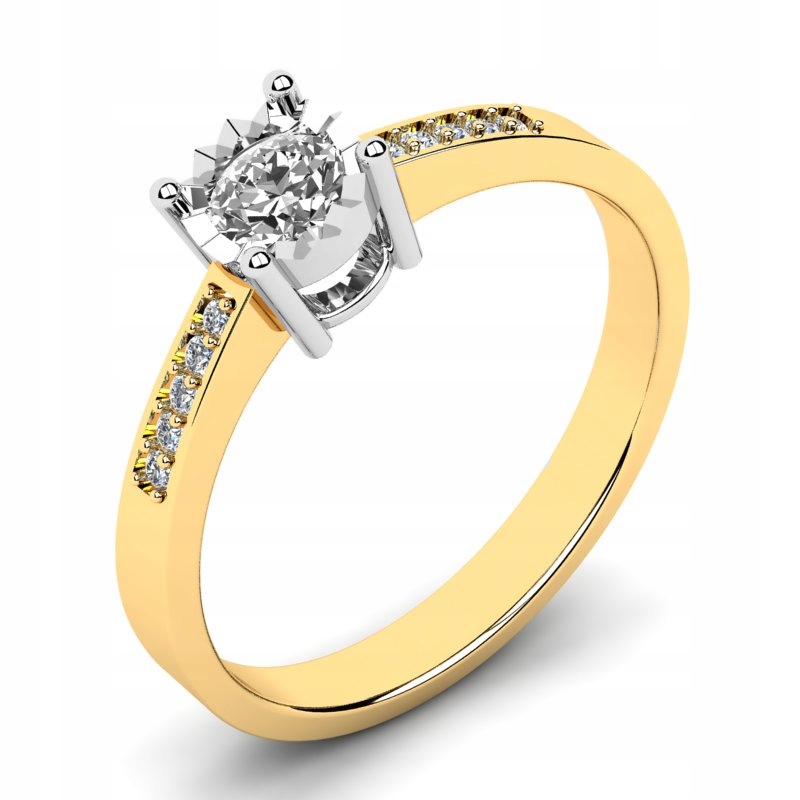 

Pierścionek Złoty Topaz Z Brylantami 0,35CT