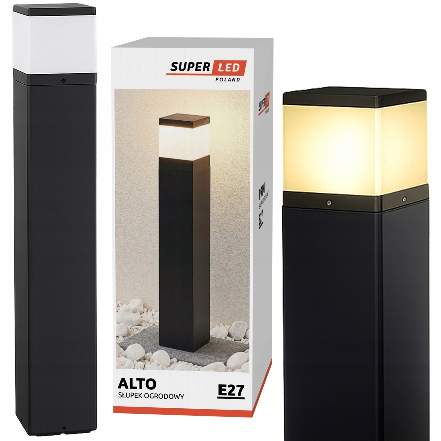 Venkovní stojící lampa 80 cm Sloupek E27 Led Zesílená konstrukce a trvanlivost