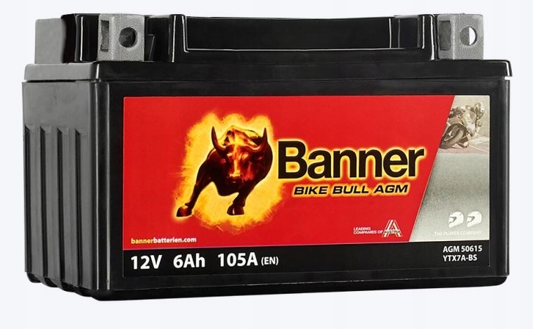 Akumulator Motocyklowy Banner Agm YTX7A-BS 50615 12V 6AH 105A