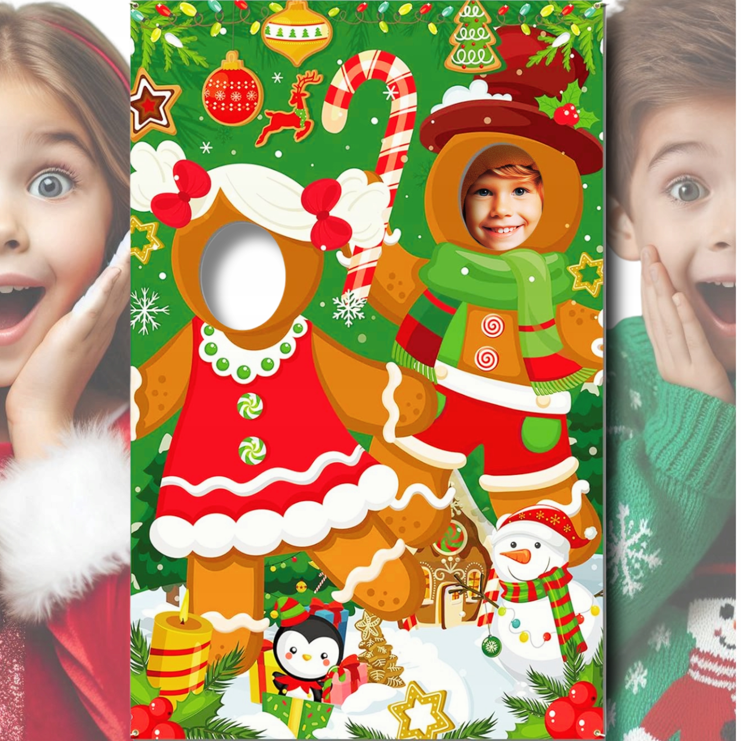 Foto Stěna S Otvorem Na Obličej Pozadí 100 x 150 cm Banner Perníky Fotostěna