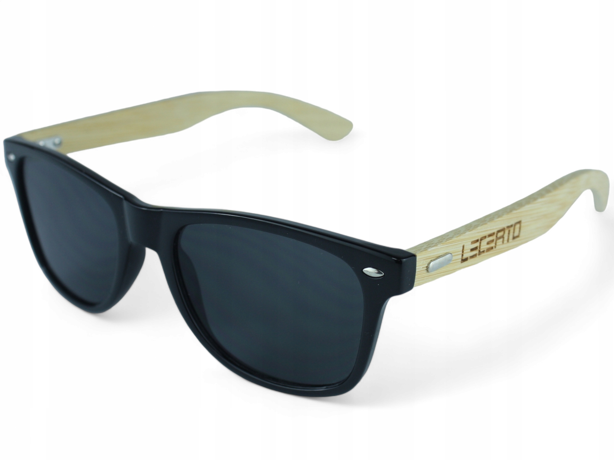 OKULARY PRZECIWSŁONECZNE UV400 DREWNIANE BAMBUSOWE ZESTAW LECERTO Stan opakowania oryginalne