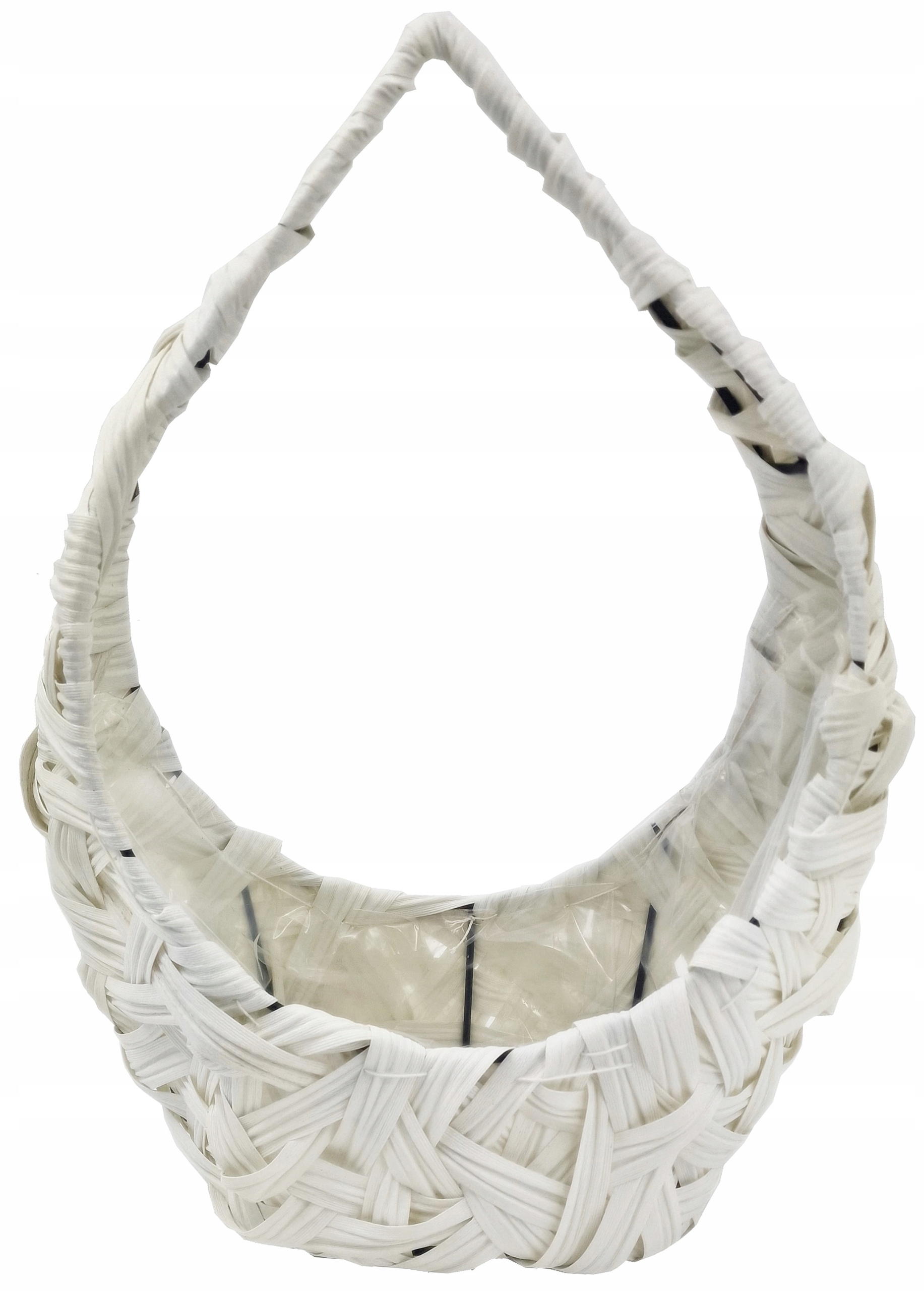 KOSZ RATTANOWY MOCNY BIAŁY KOSZE PREZENTOWE 38 cm S