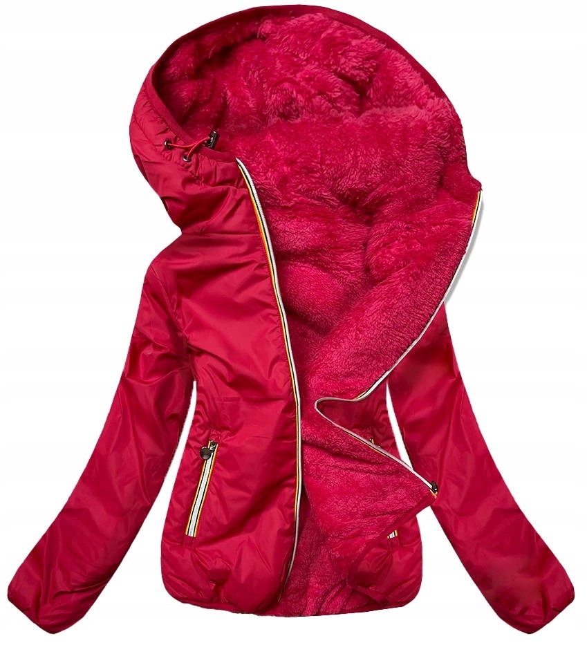 Krátká Bunda 2v1 H1029 Červená XL (42)