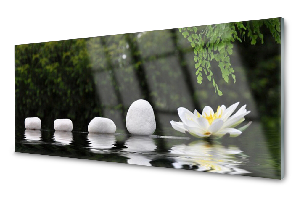

Panel szklany do kuchni Płytka Kwiat 125x50