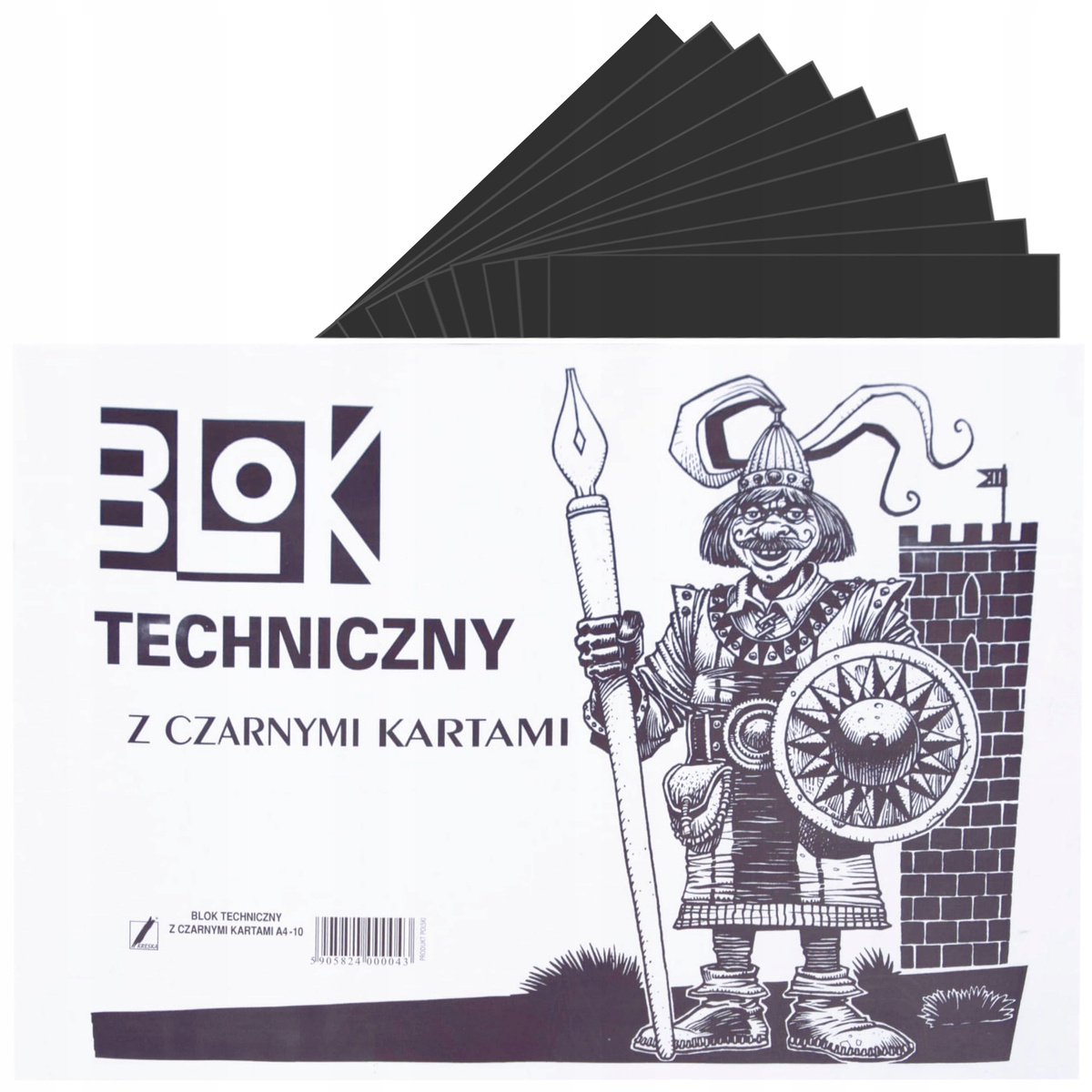 Blok techniczny z czarnymi kartkami A4 10k Marka Kreska