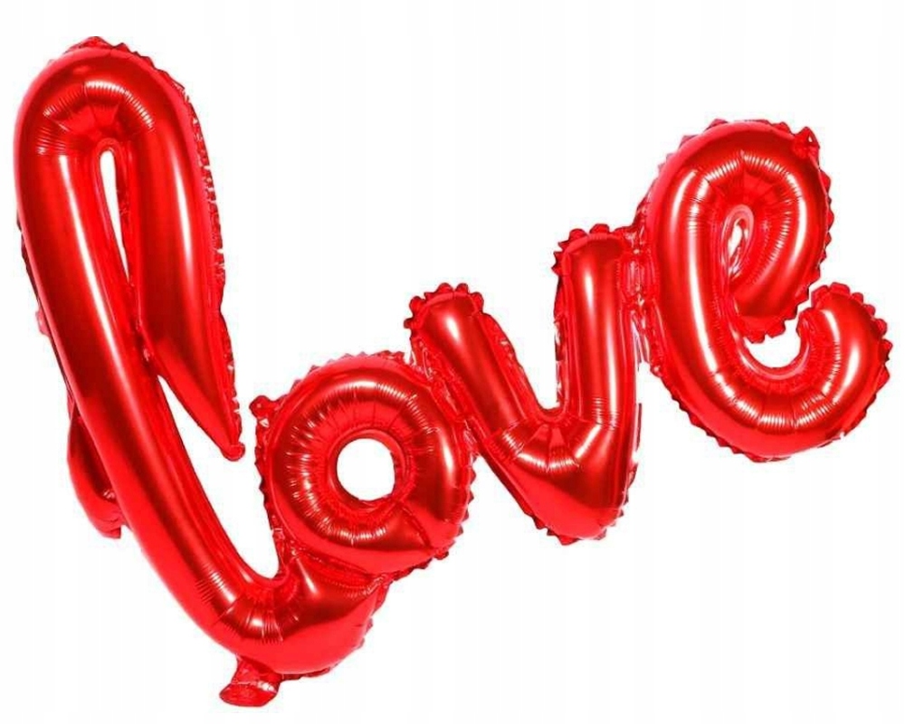BALON ŁĄCZONY NAPIS LOVE CZERWONY WALENTYNKI